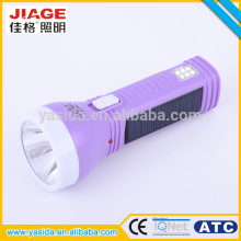 ABS material 220V solar power rechargeable smd led flashlight