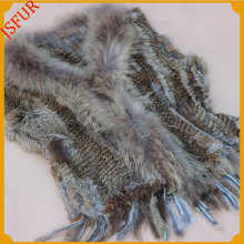 Four Colours Rabbit Tassel Waffle Fur Vest From China