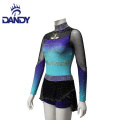 Custom cheer apparel dance team sexy sublimation cheer uniforms with rhinestones