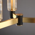 LEDER Glas Wäiss A Gold Chandelier