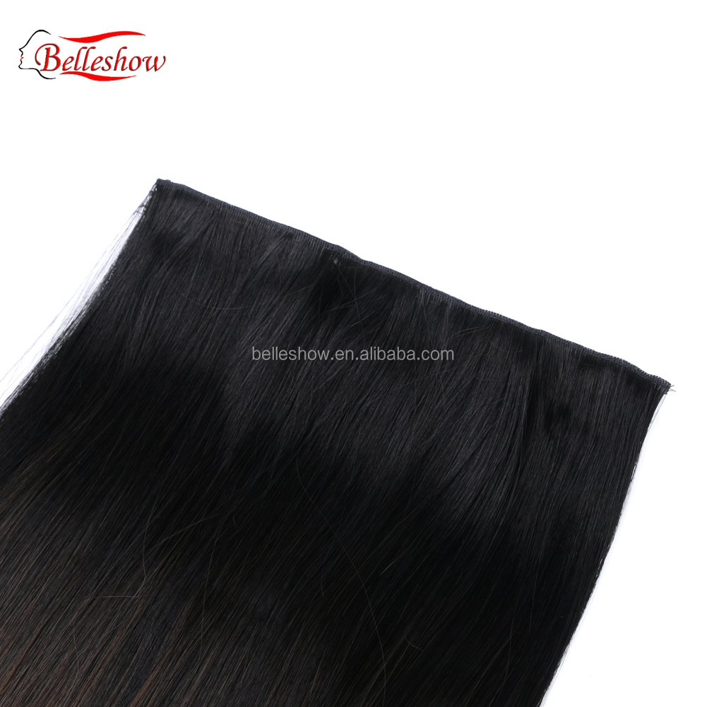 Hot sell Cheap One piece 5 Clips Extensions Synthetic Hair Weft cheap synthetic straight  clip in hair extension