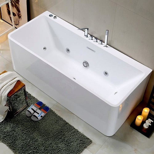 Indoor Rectangle Standing White Bathtubs Whirlpool