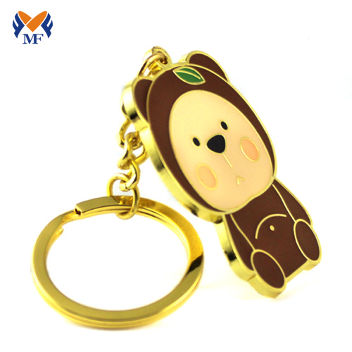 Maker Custom Gift Gold Metal Bear Keychain