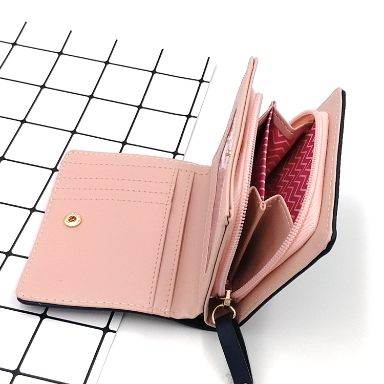 Short three-dimensional cat leather for women wallet
