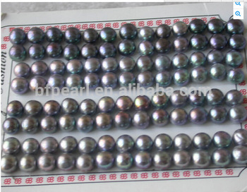 7-8mm grey freshwater loose flat pearl