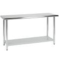 Customizable Commercial Kitchen Work Table With Under Shelf