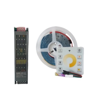 24V Dual White CCT COB IC Remote Control LED Strip Light - 2700K & 6500K Water Effect