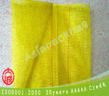 bright yellow pp tubular mesh sacks for fruits