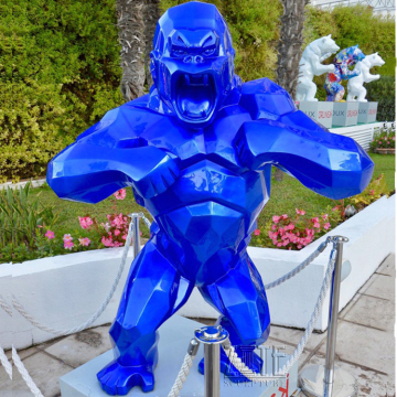 Outdoor Garden Decorative Abstract  Artifacts Fiberglass Gorilla Sculpture