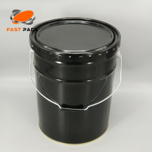 Black 20 Liter Tin Pail For Paint
