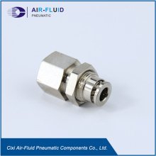 Air-Fluid Brass Nickel-Plated Bulkhead Female Thread