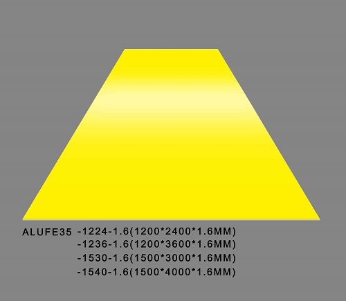 لوح صفائح ألمنيوم أصفر لامع 1.6 مم