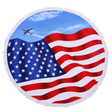 funny cheap american flag round microfiber beach towel