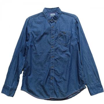 Camicia da stampa per pigmenti per uomini in Indigo