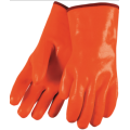 Luvas de 12 &quot;mergulhadas em PVC laranja fluorescente