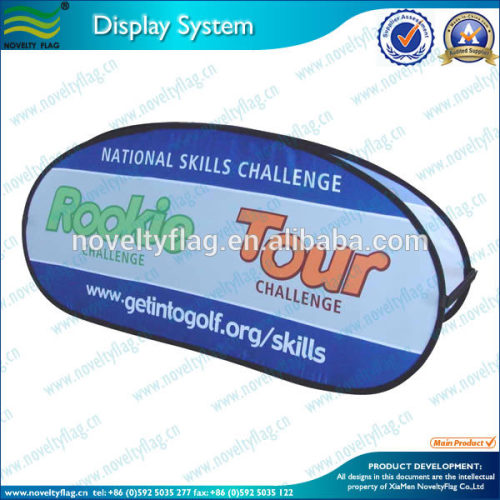 Advertising oval pop up banner for display