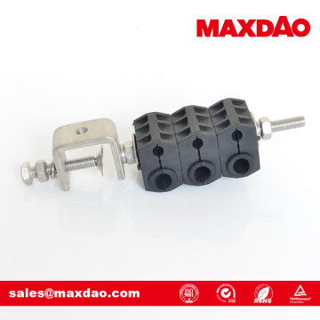 radiating coaxial cable feeder clamp