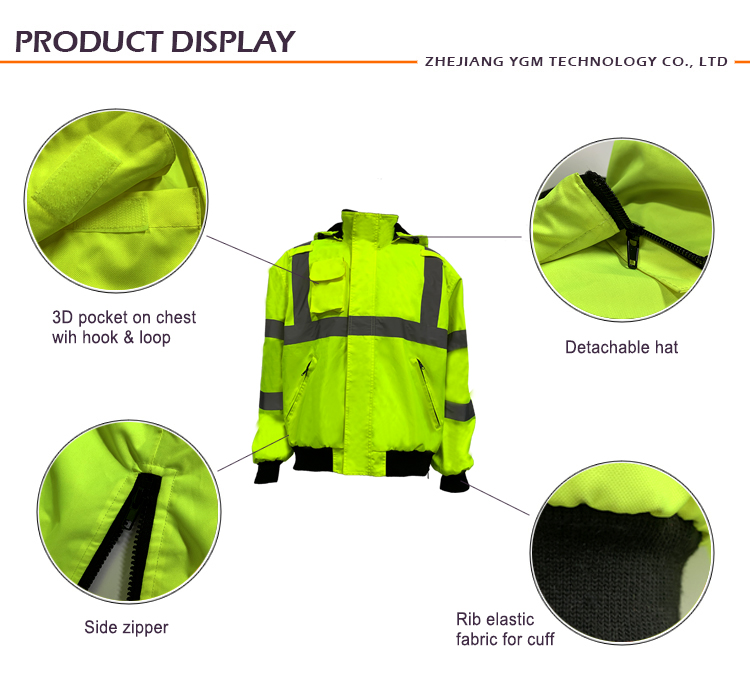 Hi vis safety jacket coveralls workwear with reflective tape