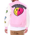 Pink And White Varsity Baseball Jacket