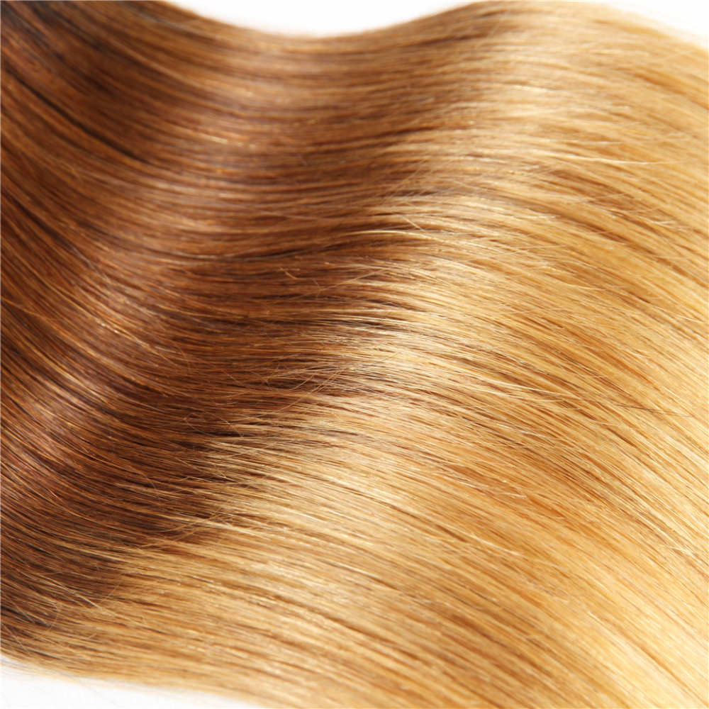 Remy human hair Brazilian virgin ombre color 1b/4/27 straight human hair bundles unprocessed remy hair