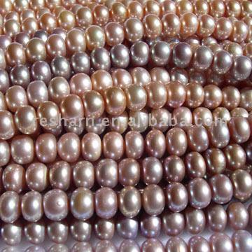 Lavender Flat Pearl Strands