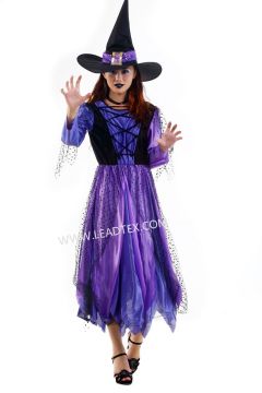Adult halloween costumes classic witch dress with hat