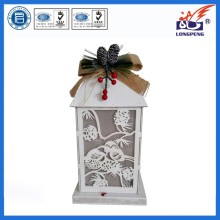 White wood led lantern,wooden lantern,antique wood candle lanterns for christmas decorations