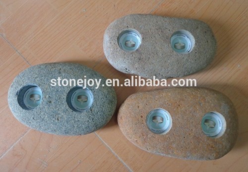 Boulder stone Candle holders, river stone candle holders