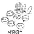 9pcs Fashion Rings Set Wedding Party Engagement Alloy Rings Jewelry Set