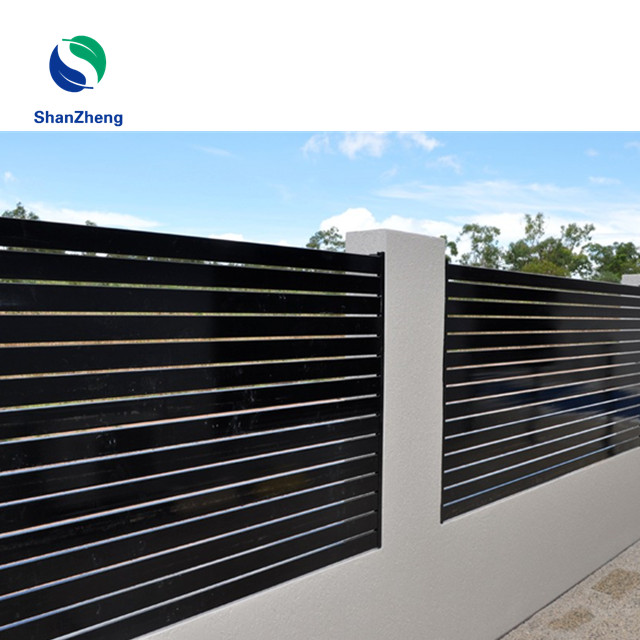 Aluminum Horizontal Slat Metal Security Fence for garden balcony modern fence