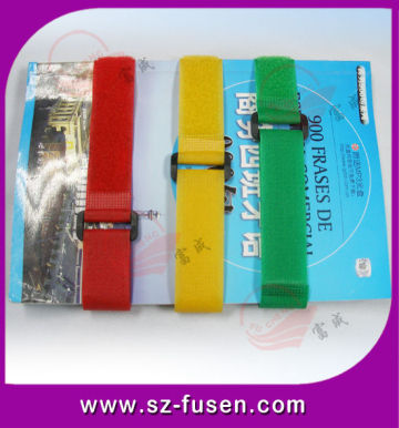 Polyester / Elastic Thread Velcro Book Strap Customised Oem