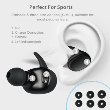 V5.0 Double réduction du bruit du casque Bluetooth sans fil