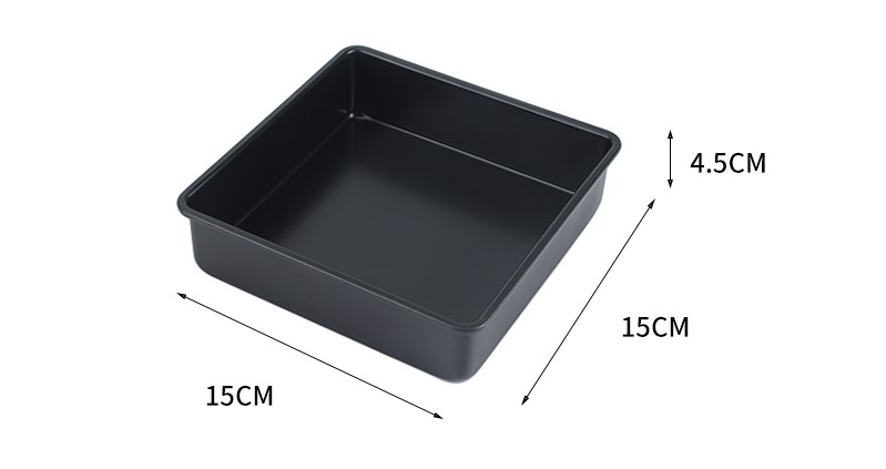 Plat de cuisson carré 6 "en acier au carbone-noir01 6“square carbon steel baking pan-black01