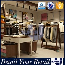 2016 professional interior design women clothes shop fitting wood retail clothing store designs