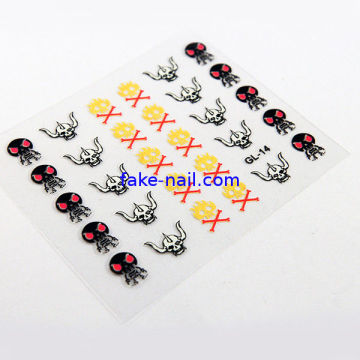 3pcs Halloween Nail Art Decals Full Cover Type , Oem And Odm Decals