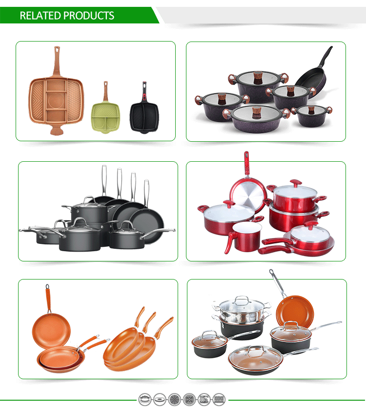 Masterclass Rose Gold 12pcs Nostick Pans and Pots