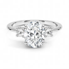 18K white three stone lab diamond ring
