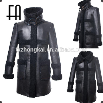 Factory direct wholesale pirce lady's lamb double face fur jacket /lamb leather fur jacket