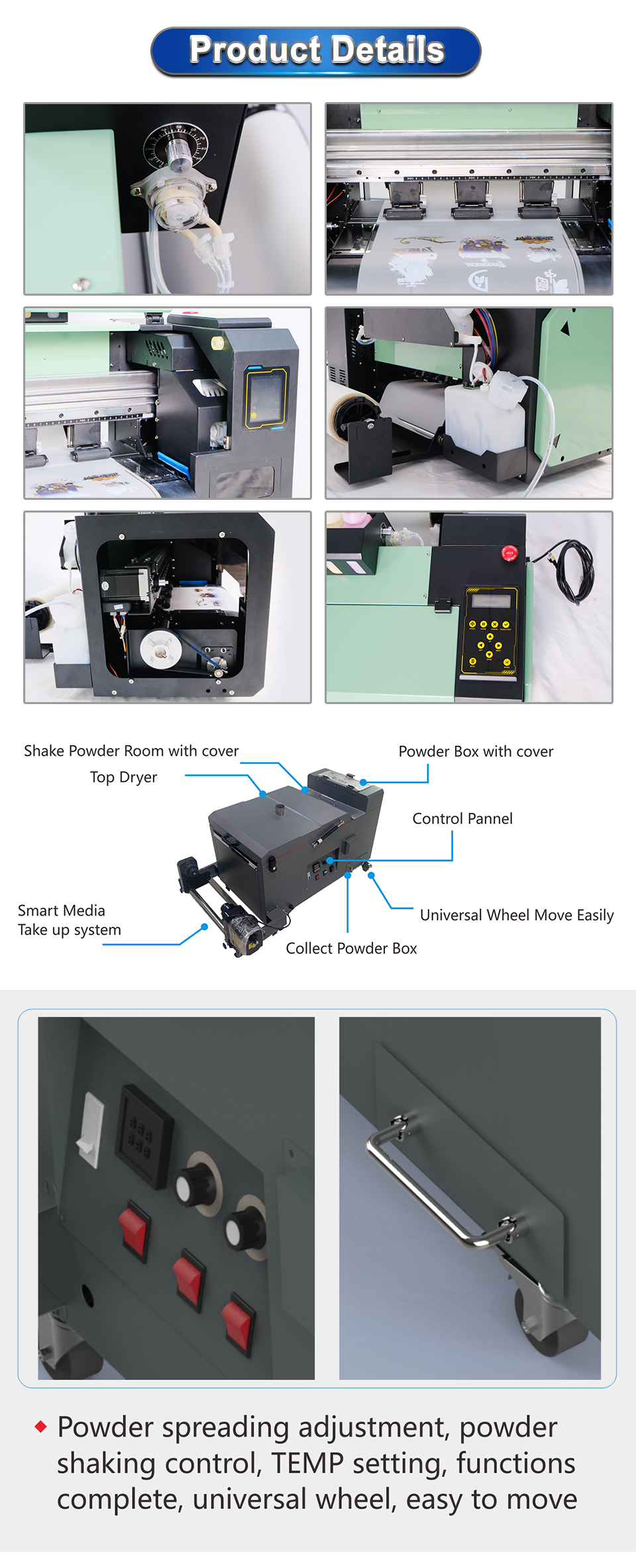 A3 DTF Printer & shake powder machine Desktop Printing Machine For clothes