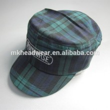 2014 new style plaid embroidery military cap