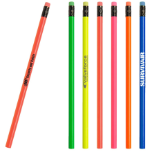 Bright Neon Customized Pencils - Pre-sharpened HB #2 Standard School Supplies