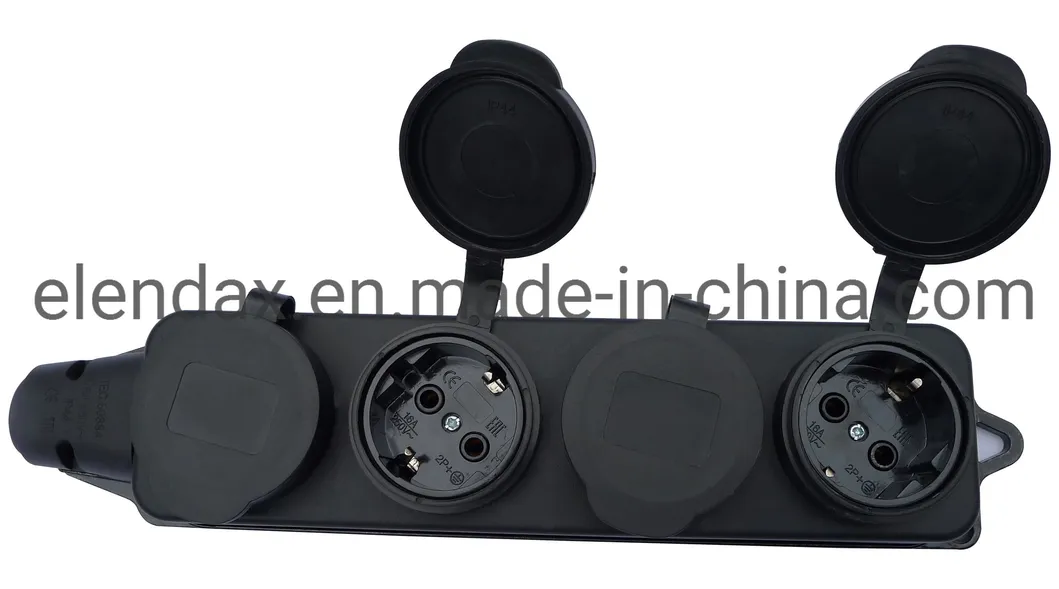 Промышленная резиновая розетка европейского стандарта с 3 розетками (P6310F)