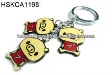 pig design enamel zinc alloy key chain charm accessary wholesale