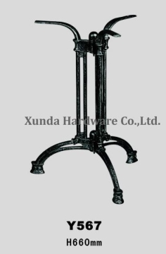 Matt Black Cast Iron Table Leg With Three Legs for Coffee Table