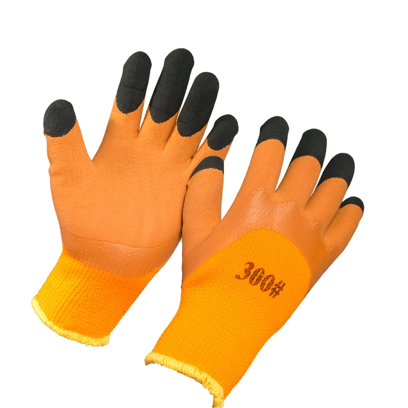 Winter Glove 10 Gauges Thermal Crinkle Latex Coated Work Gloves