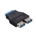 USB 3.0 a 2 porte Adattatore da femmina a 20 pin