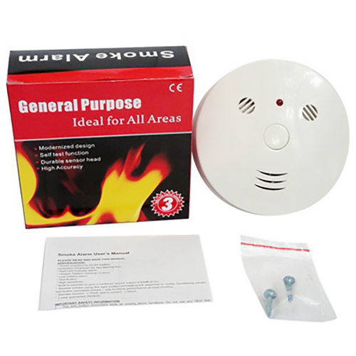 wholesale Detector de humo del sensor de seguridad del hogar montado en la pared del sistema de alarma fotoeléctrico contra incendios convencional de 9v que funciona con batería