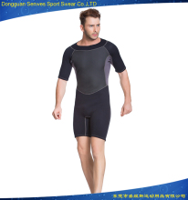 Custom printed mens middle sleeve shorty wetsuit for surfing