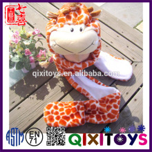 Hot sale personalized christmas ornaments interesting plush animal head giraffe hat wholesale