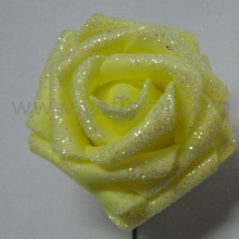 Beautiful sparking silk rose flower heads artificial foam rose flowers rose head